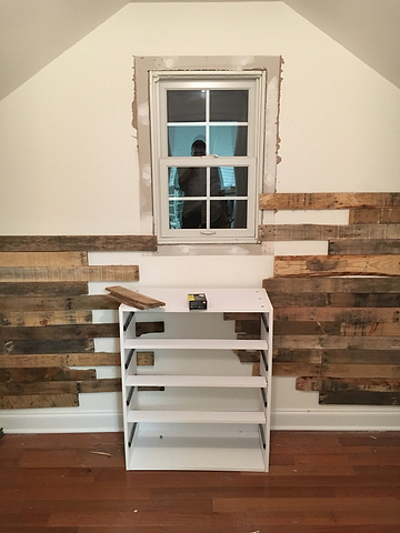 Installing boards on slanted ceiling