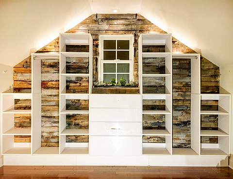 Completed DIY pallet wall closet