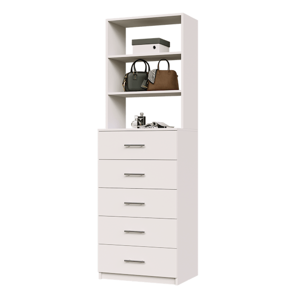 Drawers + Shelving Hutch Tower for Closet Drawers + Shelving Hutch Tower for Closet