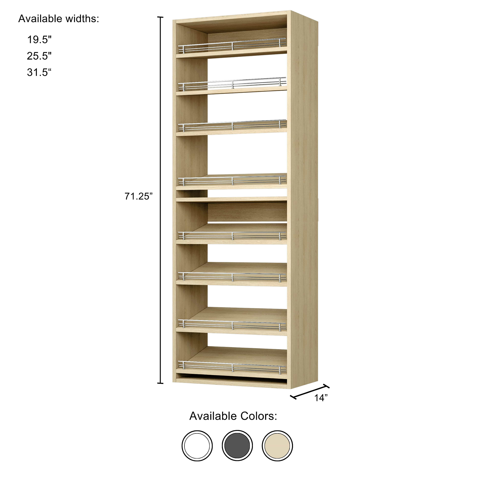 Natural Oak Slanted (8 Shelves)