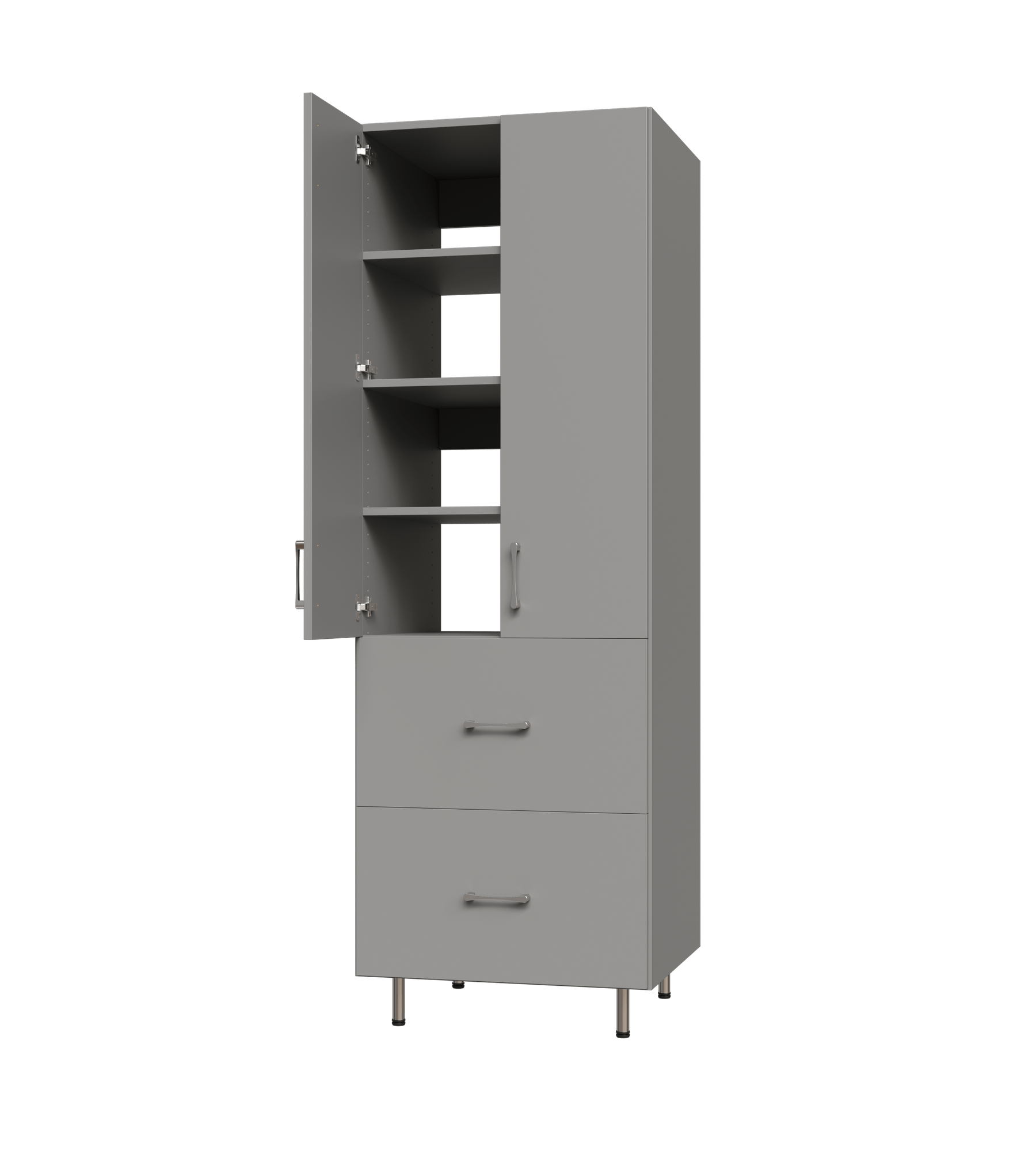 Upper Door, 2 Drawer Tall Shelf Tower