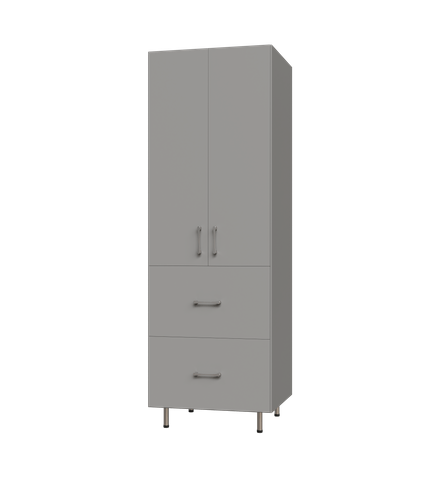Upper Door, 2 Drawer Tall Shelf Tower