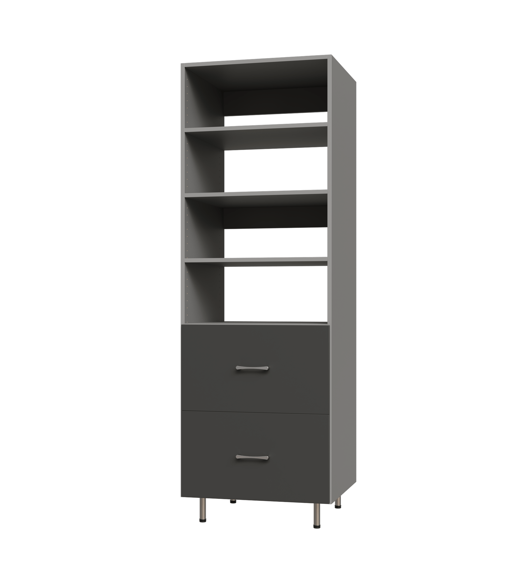 2 Drawer Tall Shelf Tower
