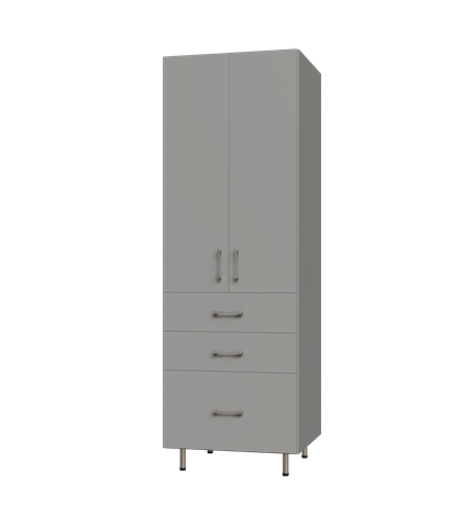 Upper Door, 3 Drawer Tall Shelf Tower