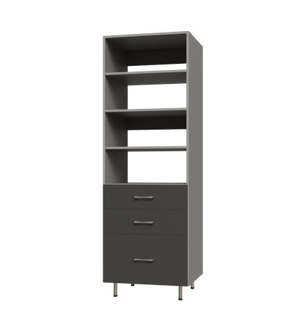 3 Drawer Tall Shelf Tower