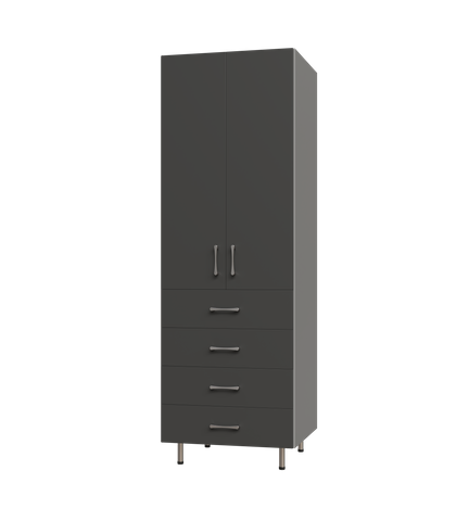 Upper Door, 4 Drawer Tall Shelf Tower