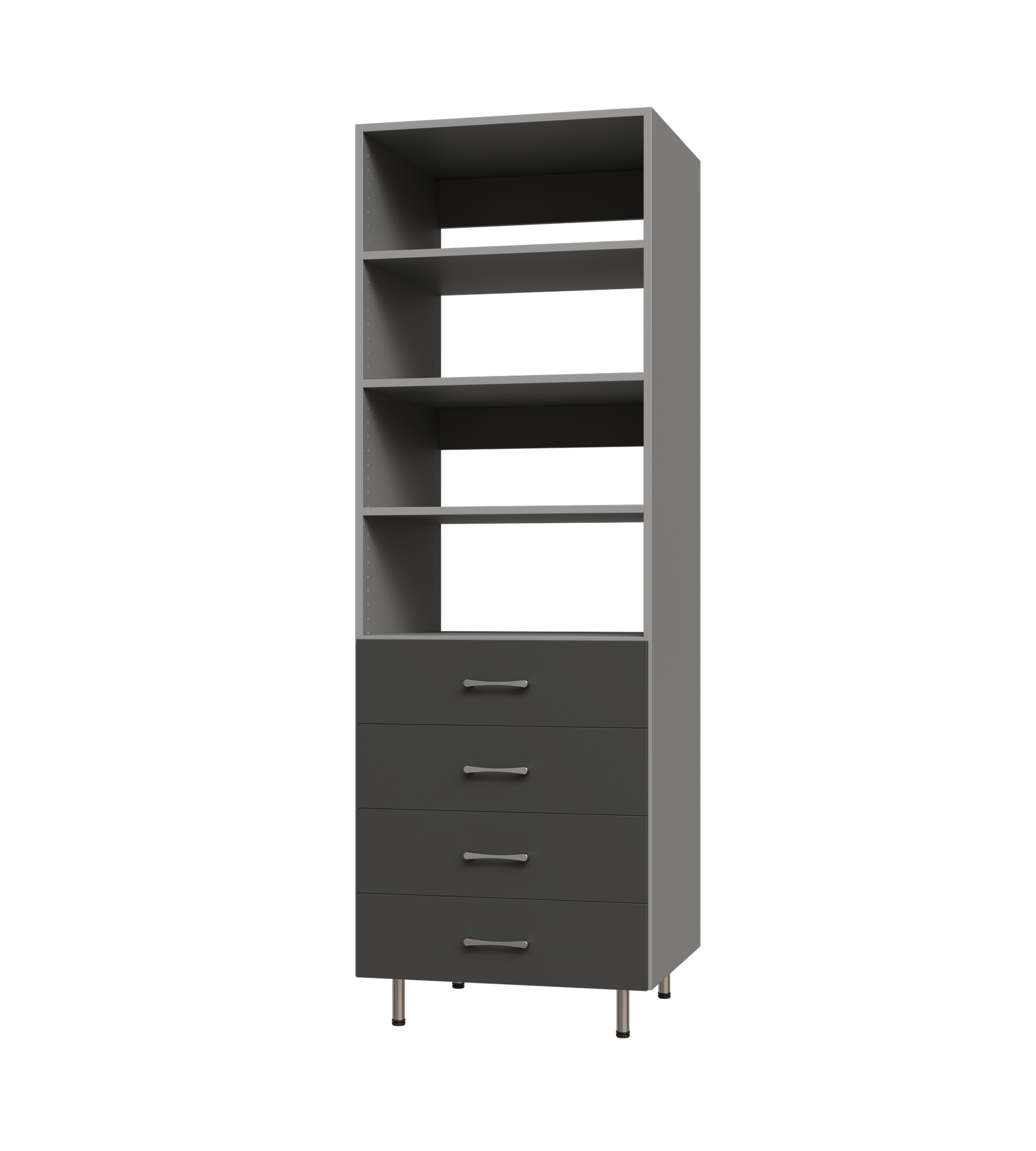 4 Drawer Tall Shelf Tower