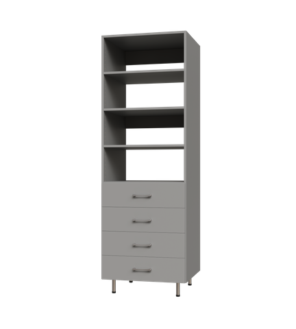 4 Drawer Tall Shelf Tower