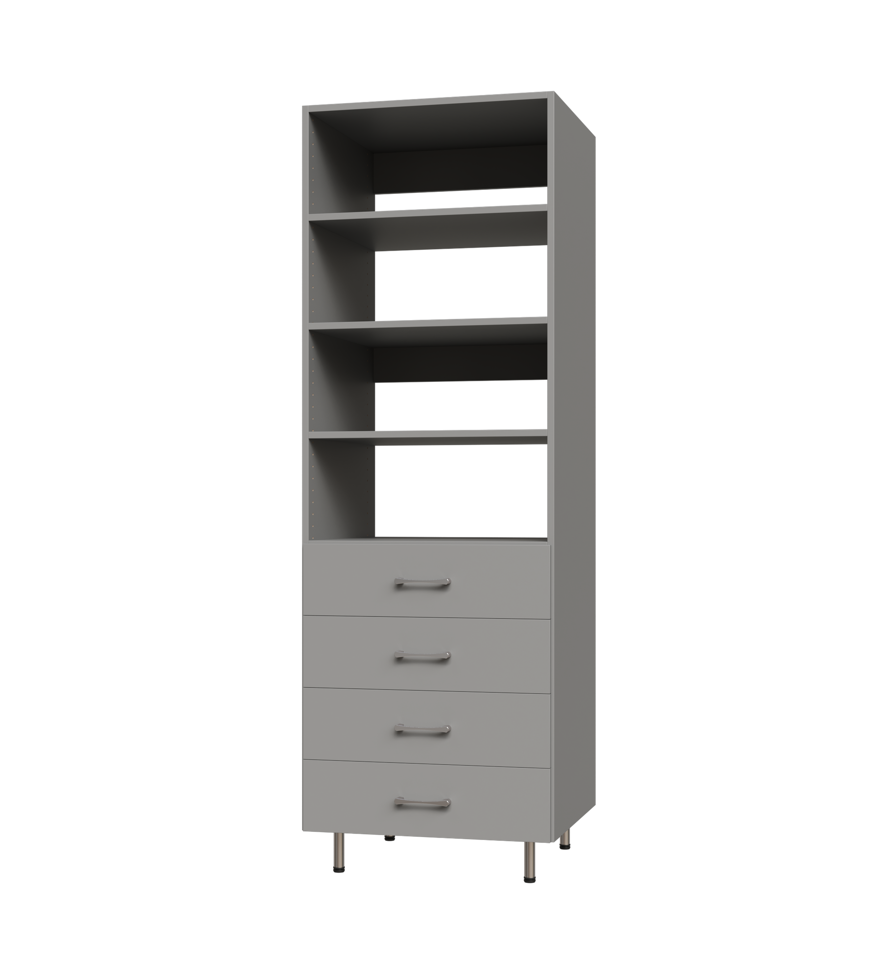 4 Drawer Tall Shelf Tower