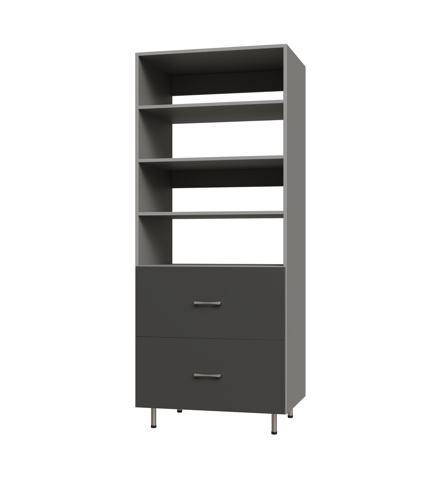 2 Drawer Tall Shelf Tower