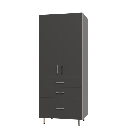 Upper Door, 3 Drawer Tall Shelf Tower