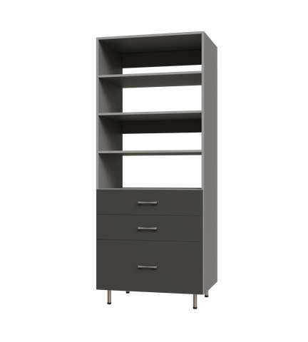 3 Drawer Tall Shelf Tower