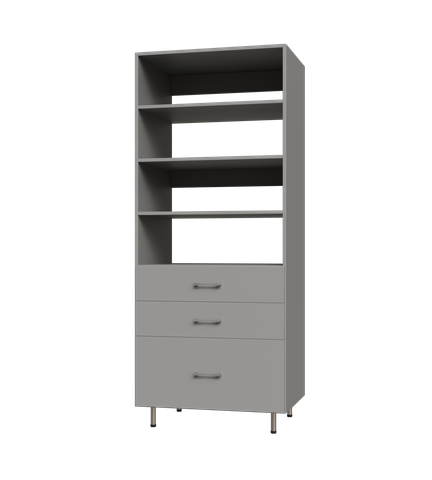 3 Drawer Tall Shelf Tower