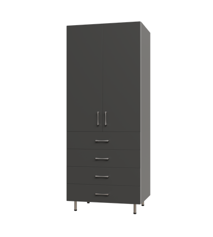 Upper Door, 4 Drawer Tall Shelf Tower