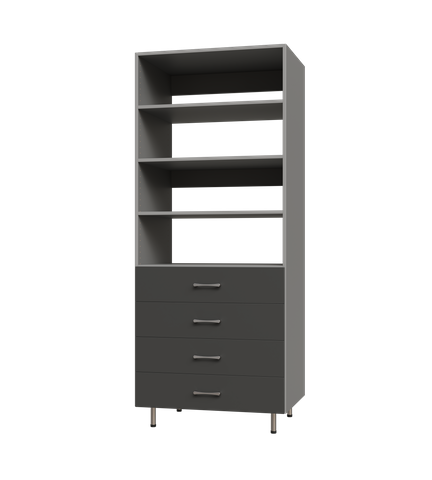 4 Drawer Tall Shelf Tower