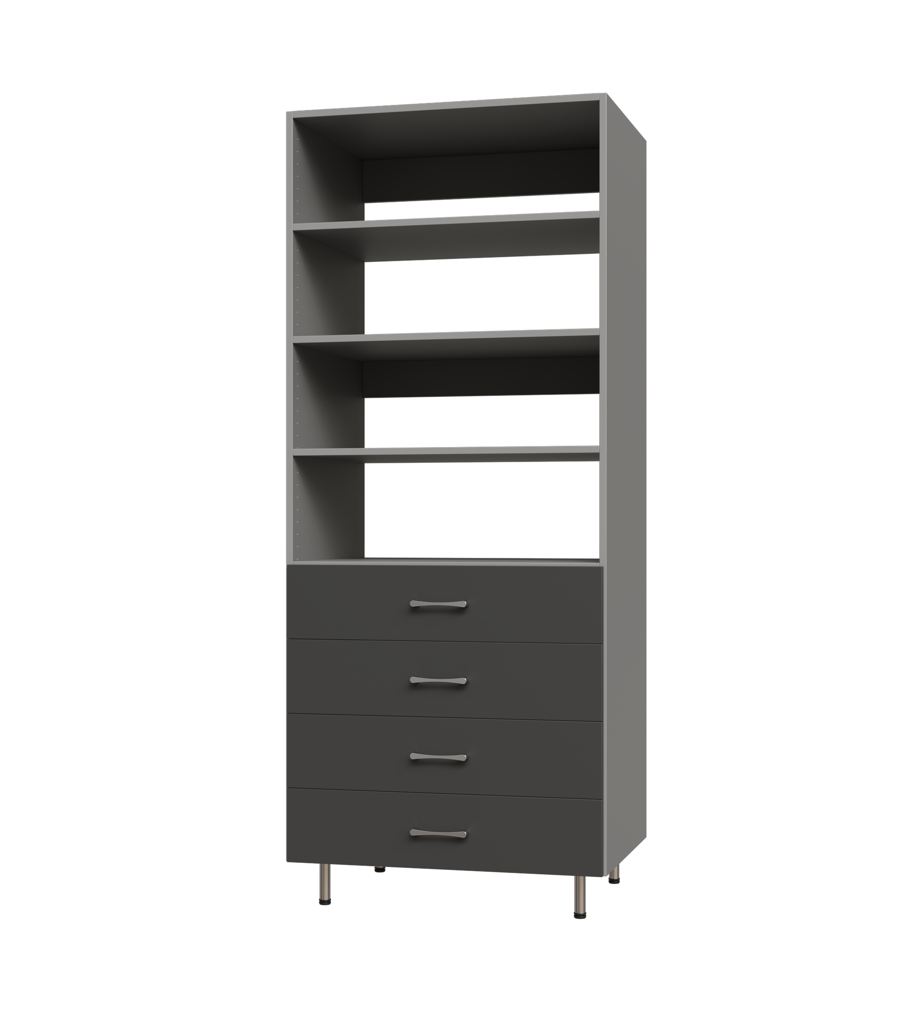4 Drawer Tall Shelf Tower