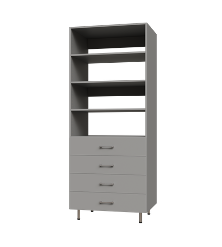 4 Drawer Tall Shelf Tower