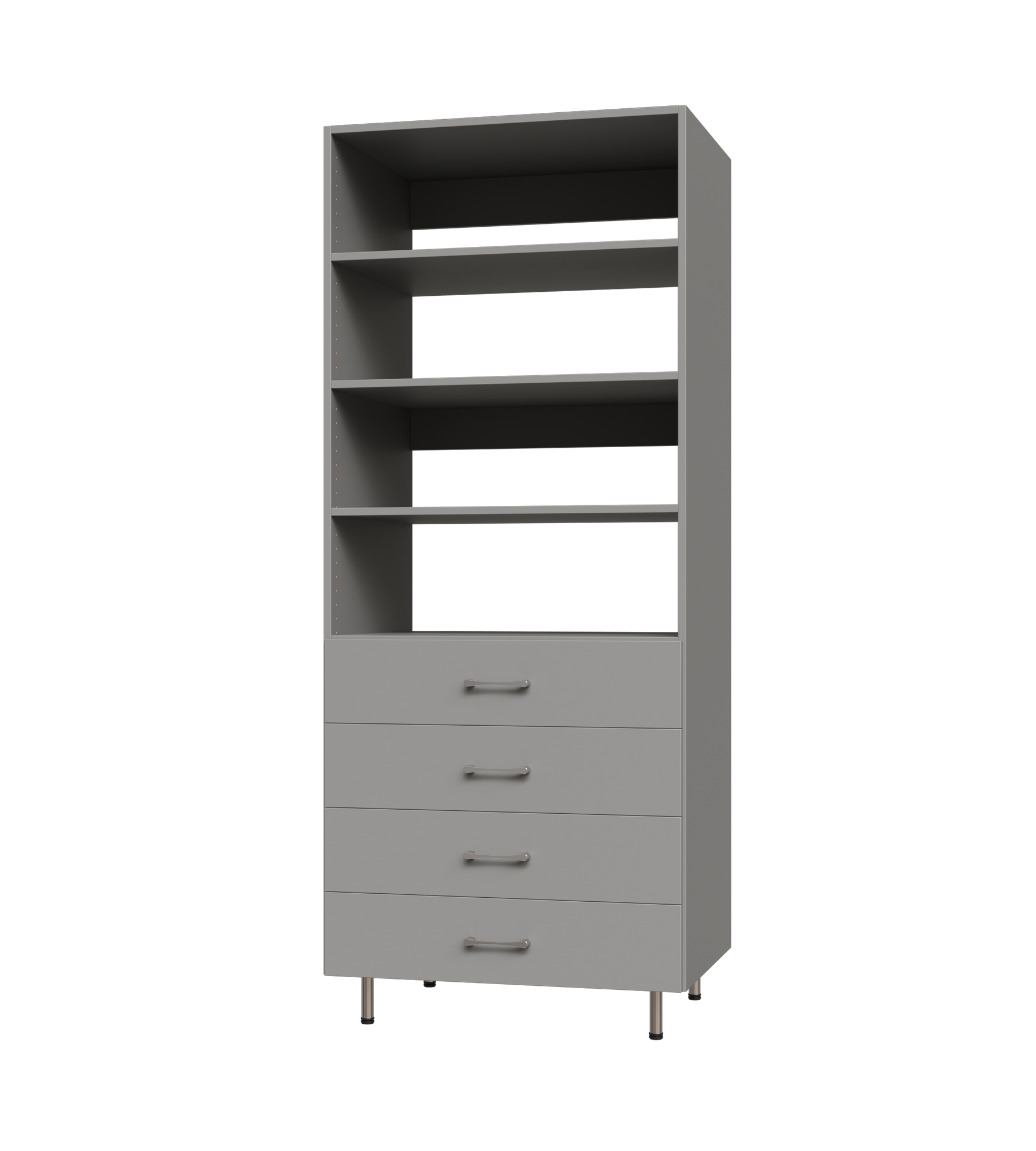 4 Drawer Tall Shelf Tower
