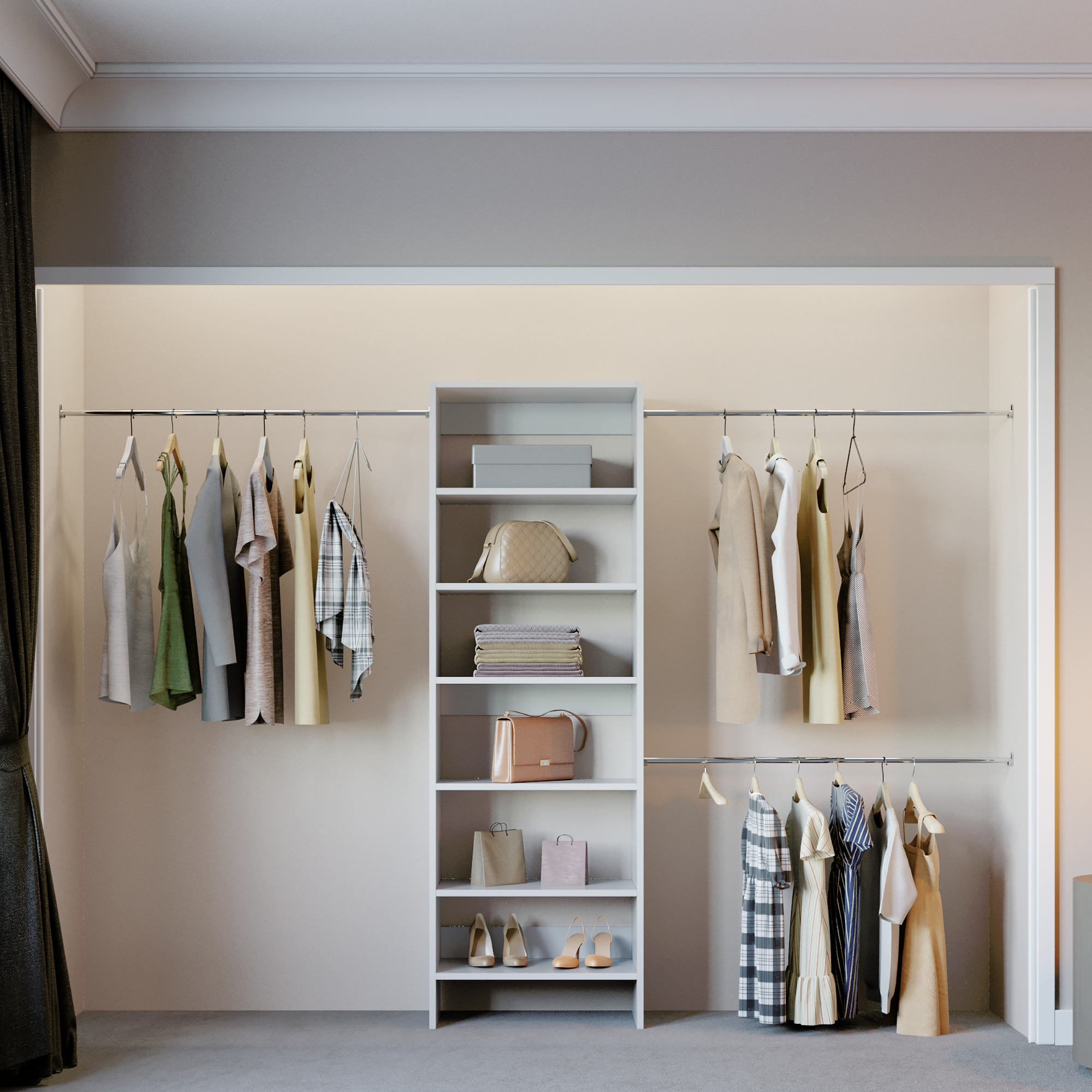 Pico Closet Tower With Expanding Hanging Rods