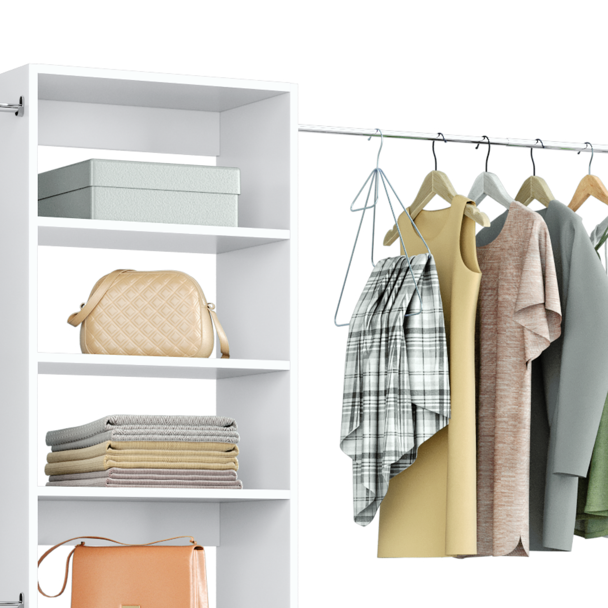 Pico Closet Tower With Expanding Hanging Rods