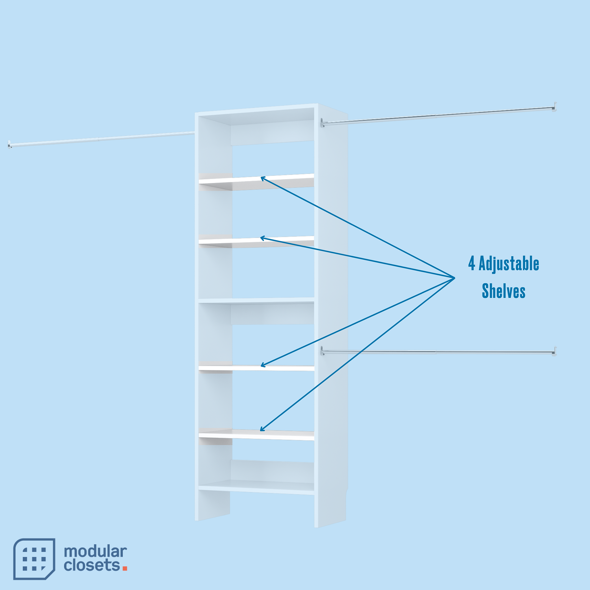 Pico Closet Tower With Expanding Hanging Rods