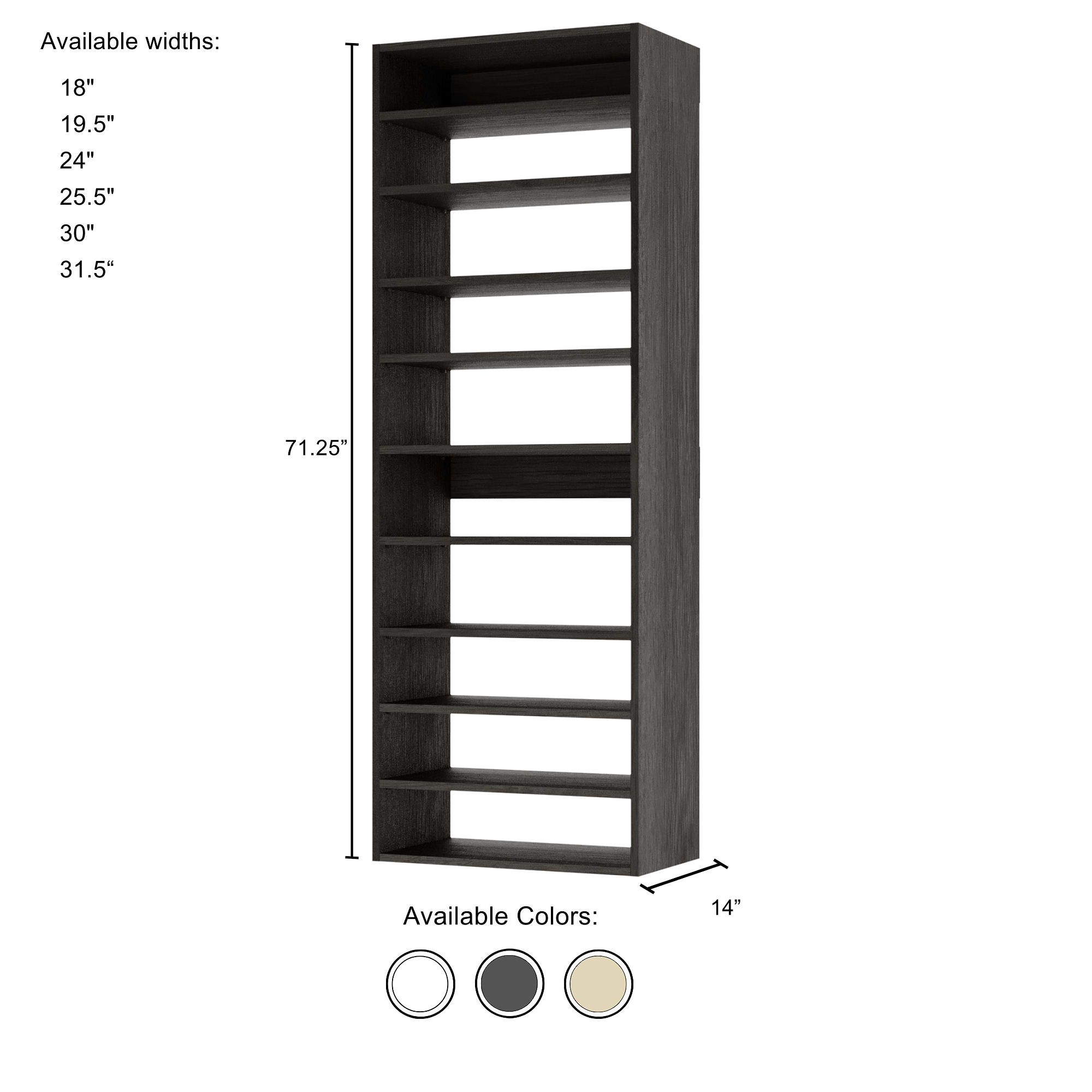 Grey Straight (8 Shelves)