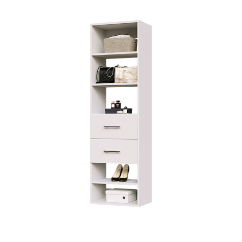 Vista 2 Drawer Shelf Tower