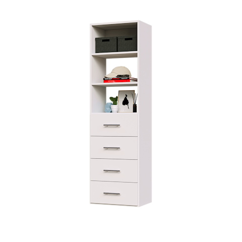 Vista 4 Drawer Shelf Tower