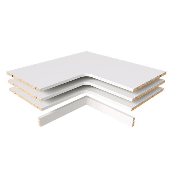 Alto Corner Fixed Shelf Pack With Back Panel