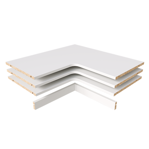 Alto Corner Fixed Shelf Pack With Back Panel