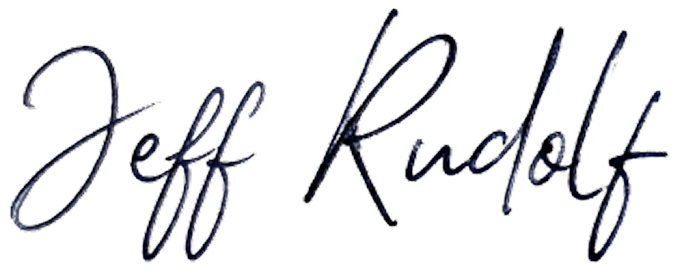 handwritten signature of Jeff Rudolf, VP of Sales for the Pro Division