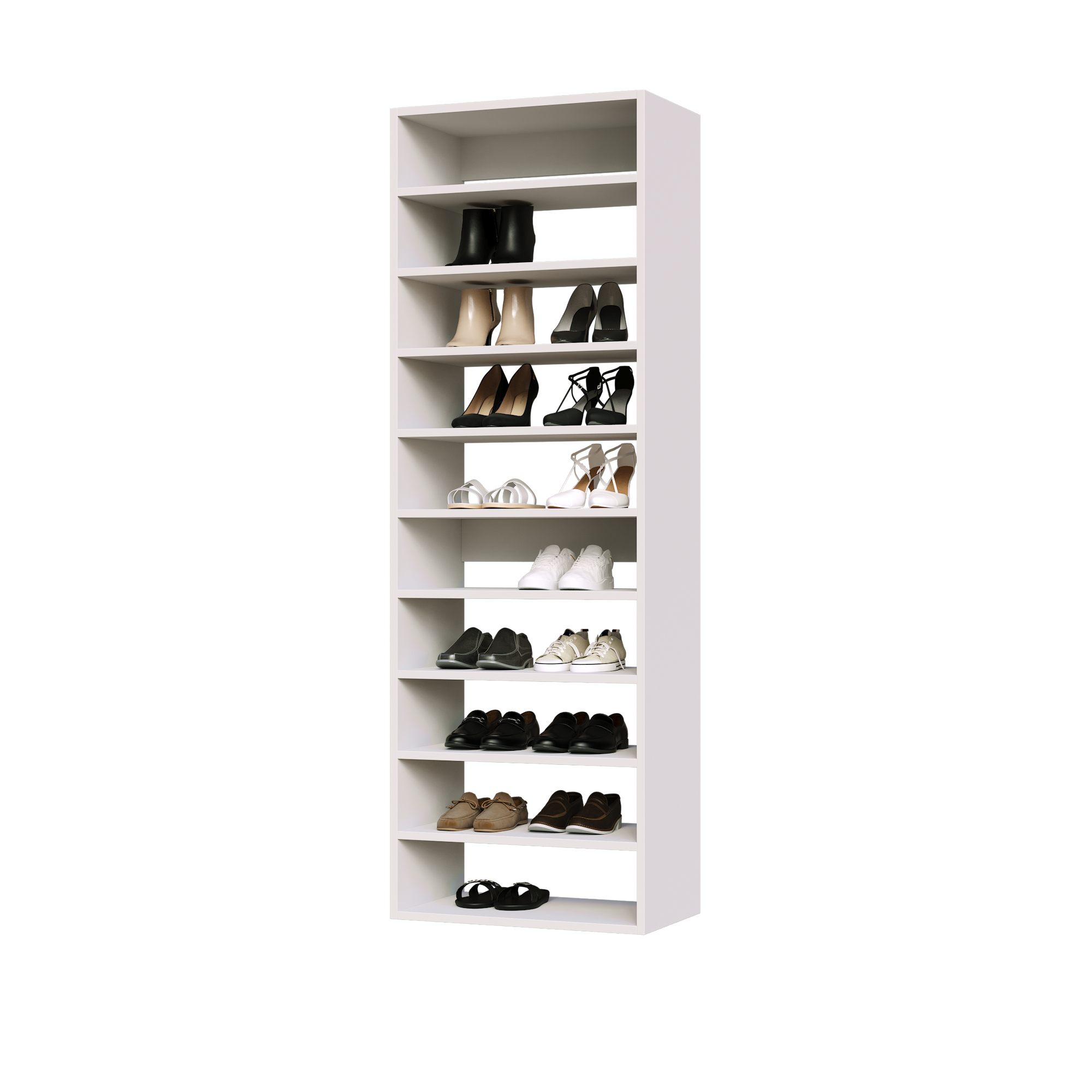 White 10 Straight Shelves