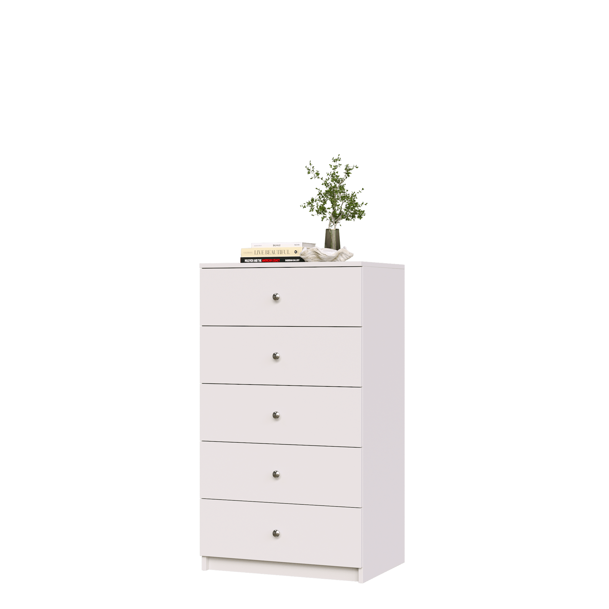 Vista 25.5 in. W Grey 5 Drawer Hutch Base 1-Shelf Wood Closet System