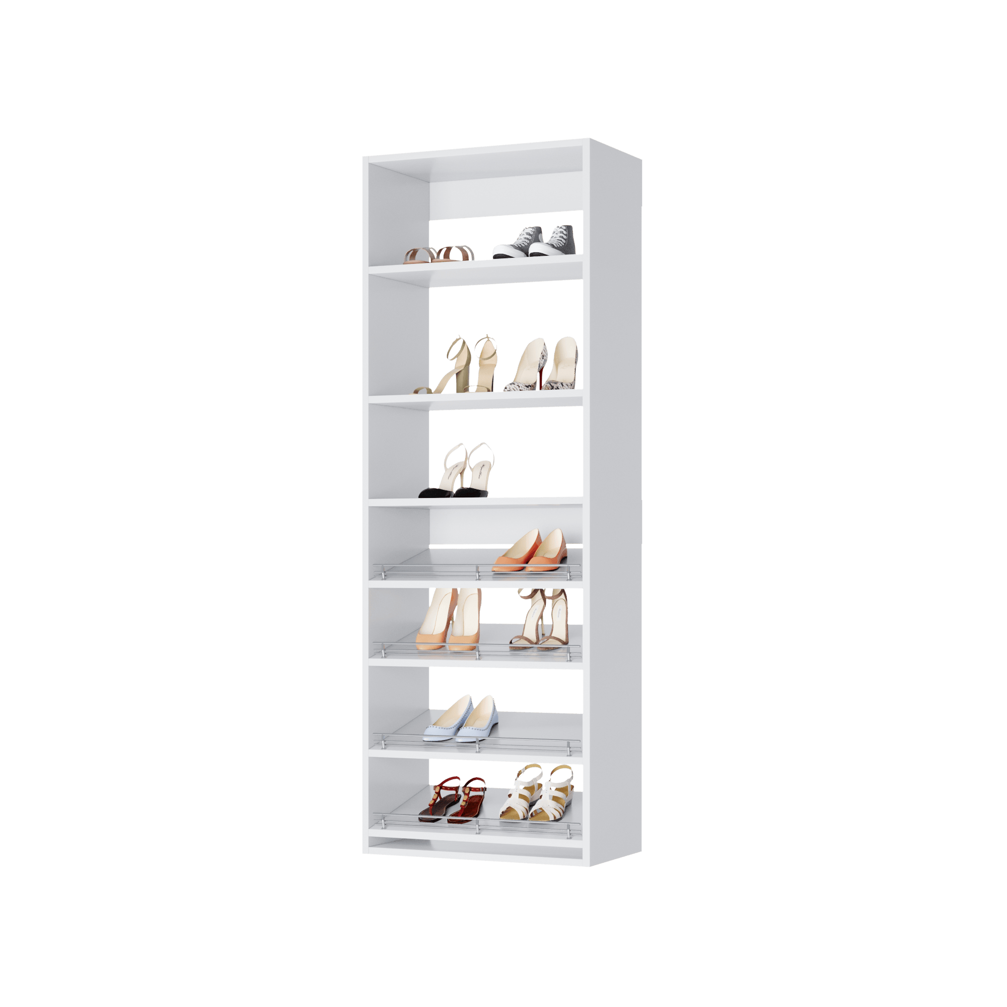 White Slanted (4 Shelves)