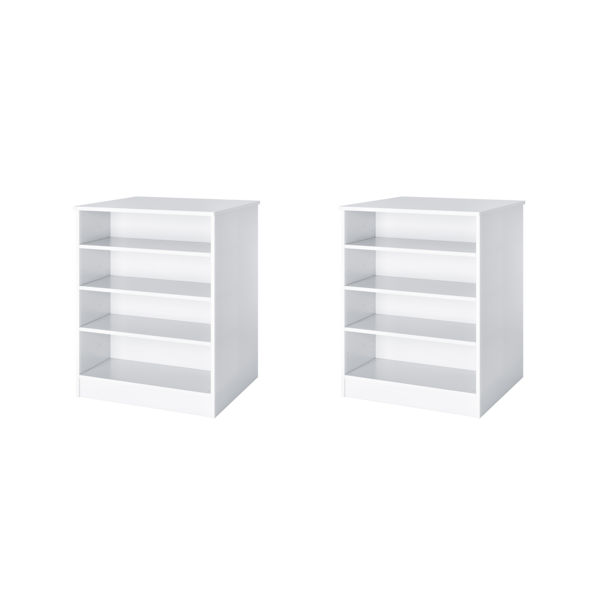 White adjustable shelves