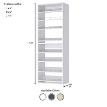 White Slanted (8 Shelves)