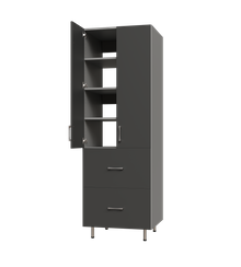 Upper Door, 2 Drawer Tall Shelf Tower