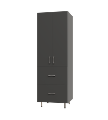 Upper Door, 2 Drawer Tall Shelf Tower