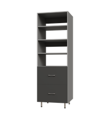 2 Drawer Tall Shelf Tower