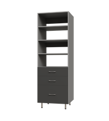 3 Drawer Tall Shelf Tower