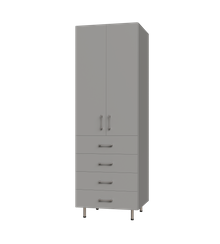 Upper Door, 4 Drawer Tall Shelf Tower