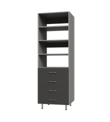 4 Drawer Tall Shelf Tower