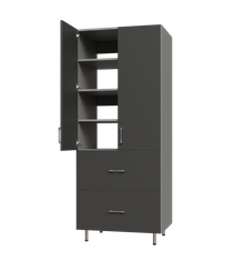Upper Door, 2 Drawer Tall Shelf Tower
