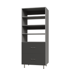 2 Drawer Tall Shelf Tower