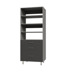 3 Drawer Tall Shelf Tower