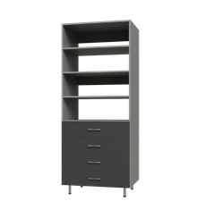 4 Drawer Tall Shelf Tower