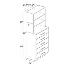 5 Drawer Hutch Tower