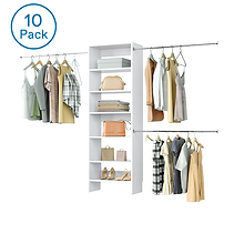 Pico Closet Tower With Expanding Hanging Rods 10 Pack