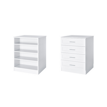 White shaker drawers adjustable shelves
