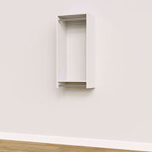 19.5 inch double hanging closet in white for built-in wardrobes.